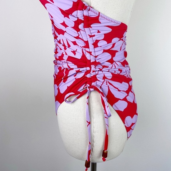 Trina Turk Red and Purple Floral One-Piece Swimsuit - Picture 6 of 12
